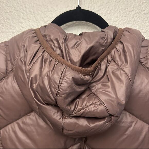 BCBGENERATION Hooded Puffer Down Packable Jacket Chocolate Brown Size XS - Picture 12 of 15